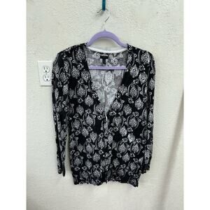 Black and White Soma Button Up Cardigan Large